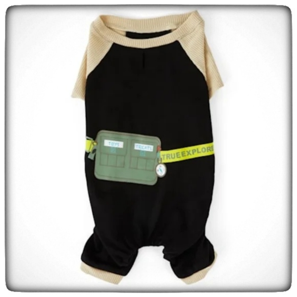 YOULY The Trailblazer Black & Grey Dog Pajamas-XS
